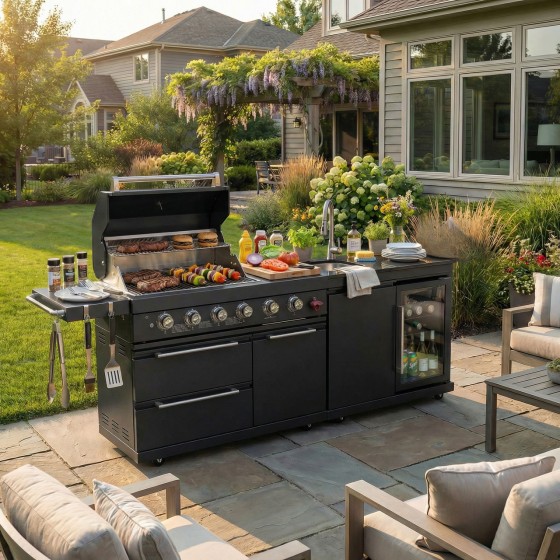 Outdoor Kitchen Bar Barbecue Island